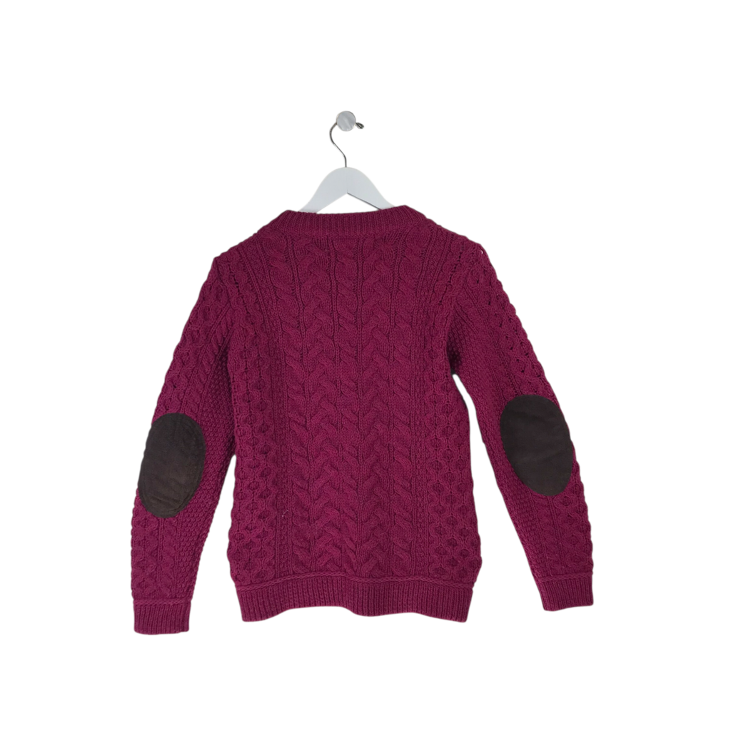 100% MERINO WOOL CARDIGAN MAGENTA SMALL