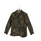 MYSTREE DENIM ANIMAL PRINT UTILITY JACKET OLIVE BLACK XSMALL