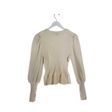EXPRESS LONG SLEEVE SWEATER CREAM MEDIUM