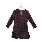 LOFT NWT LONG SLEEVE DRESS BROWN RED 12P