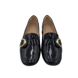 CLARKS RET$120 PATENT LEATHER LOAFER SHOES BLACK GOLD 9.5