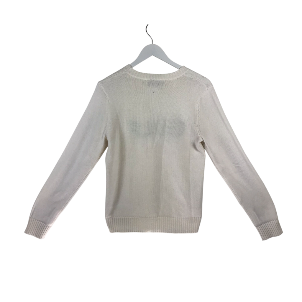 RET$138 "GOLF" LONG SLEEVE SWEATER WHITE NAVY SMALL