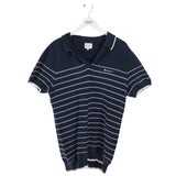 BEN SHERMAN KNIT POLO SHORT SLEEVE MEN SHIRT NAVY WHITE LARGE