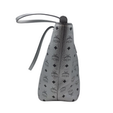 MCM "ANYA" TOP ZIP TOTE LUXE HANDBAG SILVER