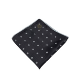BIJAN POCKET SQUARE POLKA DOTS MEN ACCESSORIES GRAY WHITE