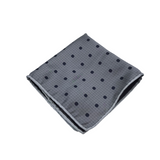 BIJAN POCKET SQUARE POLKA DOTS MEN ACCESSORIES GRAY WHITE