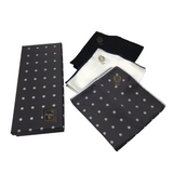 BIJAN POCKET SQUARE POLKA DOTS MEN ACCESSORIES GRAY WHITE