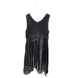 JOHNNY WAS SLEEVELESS VELOUR DESIGNER DRESS GRAY X LARGE