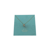 CZ INITIAL S NECKLACE GOLDTONE