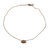 KENDRA SCOTT DRUSY PENDANT NECKLACE GOLDTONE BLACK