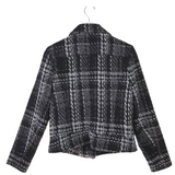 TOMMY HILFIGER TWEED ZIP LONG SLEEVE JACKET BLACK WHITE 10
