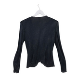 ARMANI COLLEZIONI KNIT PRINT LONG SLEEVE DESIGNER TOP NAVY 12