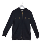 ST JOHN SPORT ZIP HOODIE DESIGNER CARDIGAN BLACK MEDIUM