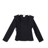 HYACINTH HOUSE LONG SLEEVE DESIGNER TOP BLACK X LARGE