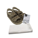 GUCCI RET:$1130 SANDALS w/ DOUBLE GG LUXE SHOES BEIGE 37