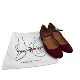 CHIE MIHARA RET$425 SUEDE MARY-JANE SHOES RED 8.5