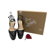 CHRISTIAN LOUBOUTIN "DESPRESSI 170MM" LEATHER PLATFORM STILETTO LUXE SHOES BLACK 35.5