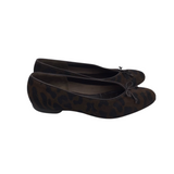 ANIMAL PRINT SLIP ON DESIGNER SHOES BROWN BLACK 7.5