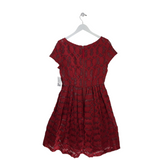 MOULINETTE SOEURS NWT LACE CAP SLEEVE DRESS RED 8