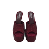 PARIS TEXAS RET$1015 RHINESTONE PLATFORM STILETTO DESIGNER SHOES RED 7.5