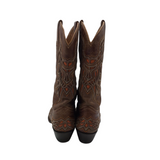 RESISTOL LEATHER WESTERN BOOTS BROWN ORANGE 9