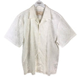 EMBROIDERED SHORT SLEEVE MEN SHIRT WHITE MEDIUM