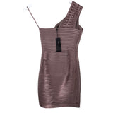 BCBGMAXAZRIA NWT$184 BANDAGE ONE SHOULDER DESIGNER DRESS MAUVE 0