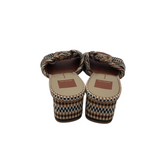 DOLCE VITA RET$135 WOVEN SANDAL SHOES BROWN NAVY 9