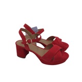 AEROSOLES STRAPPY PLAFORM SHOES RED 9.5