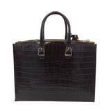 ASPINAL OF LONDON RET$1000+ "MADISON" EMBOSSED LEATHER TOTE HANDBAG MAROON