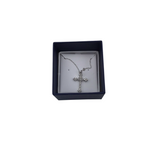 .925 DIAMONDS CROSS NECKLACE SILVER