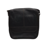 KENNETH COLE LEATHER MESSENGER HANDBAG BROWN
