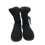 SHERPA LINED KNIT BOOTS BLACK RUST 10