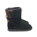 SHERPA LINED KNIT BOOTS BLACK RUST 10
