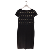 ST JOHN CAP SLEEVE DESIGNER DRESS BLACK 12