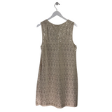 ST JOHN SLEEVELESS KNIT DESIGNER DRESS CREAM 10