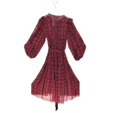 ULLA JOHNSON SILK PRINT MAXI DESIGNER DRESS RED BLACK 4