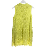 SELF-PORTRAIT LACE SLEEVELESS DESIGNER DRESS YELLOW 8