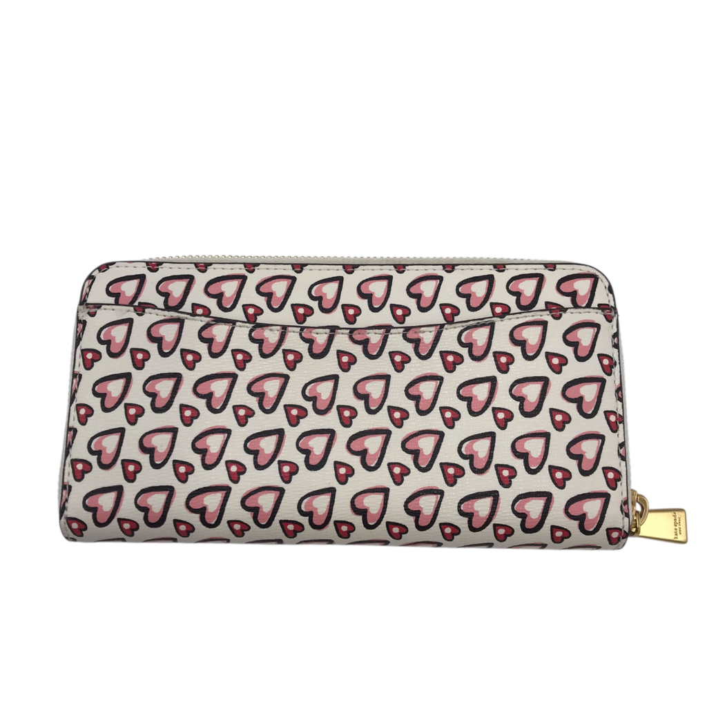 KATE SPADE HEARTS ZIPPER WALLET RED PINK