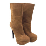 GIUSEPPE ZANOTTI HEEL ZIPPER ANKLE BOOTIE DESIGNER BOOTS BROWN 8
