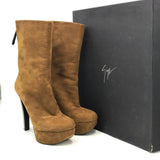 GIUSEPPE ZANOTTI HEEL ZIPPER ANKLE BOOTIE DESIGNER BOOTS BROWN 8