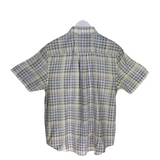 NAT NAST SILK SHORT SLEEVE MEN SHIRT WHITE BLUE MEDIUM