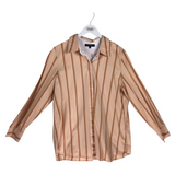 LAFAYETTE 148 LONG SLEEVE DESIGNER BLOUSE PEACH RUST X LARGE