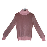 BEATRICE B. TURTLE NECK DESIGNER SWEATER PINK RUST MEDIUM