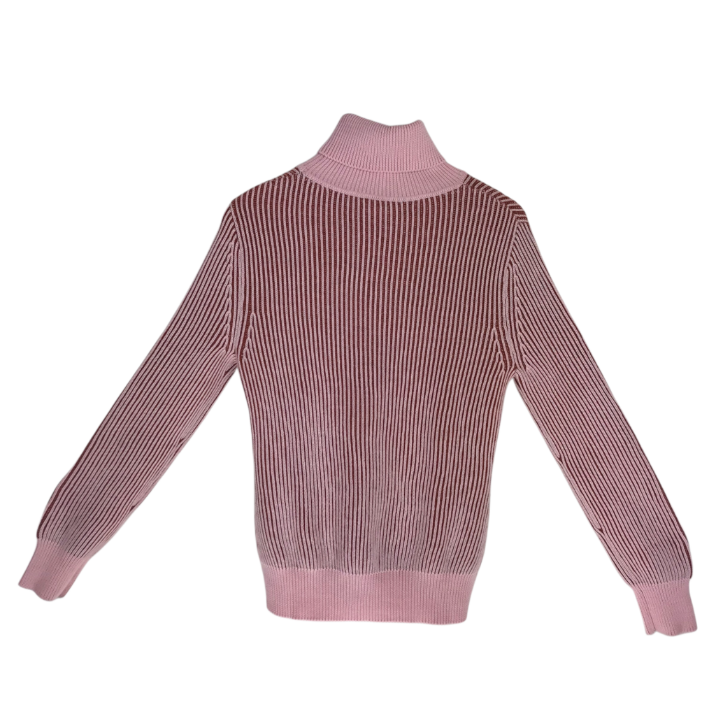 BEATRICE B. TURTLE NECK DESIGNER SWEATER PINK RUST MEDIUM