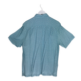 TOMMY BAHAMA PRINT SHORT SLEEVE MEN SHIRT BLUE WHITE MEDIUM