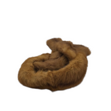 MINK FUR COLLAR BOA FUR BROWN OS