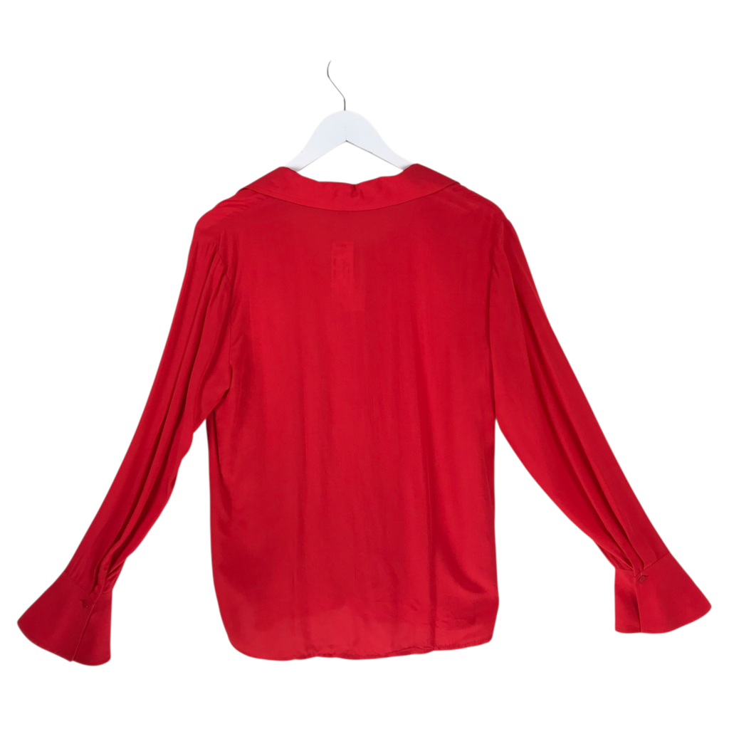 LOFT LONG SLEEVE BLOUSE RED SMALL