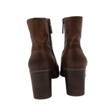 NATURALIZER ANKLE BLOCK HEEL BOOTS BROWN 9W