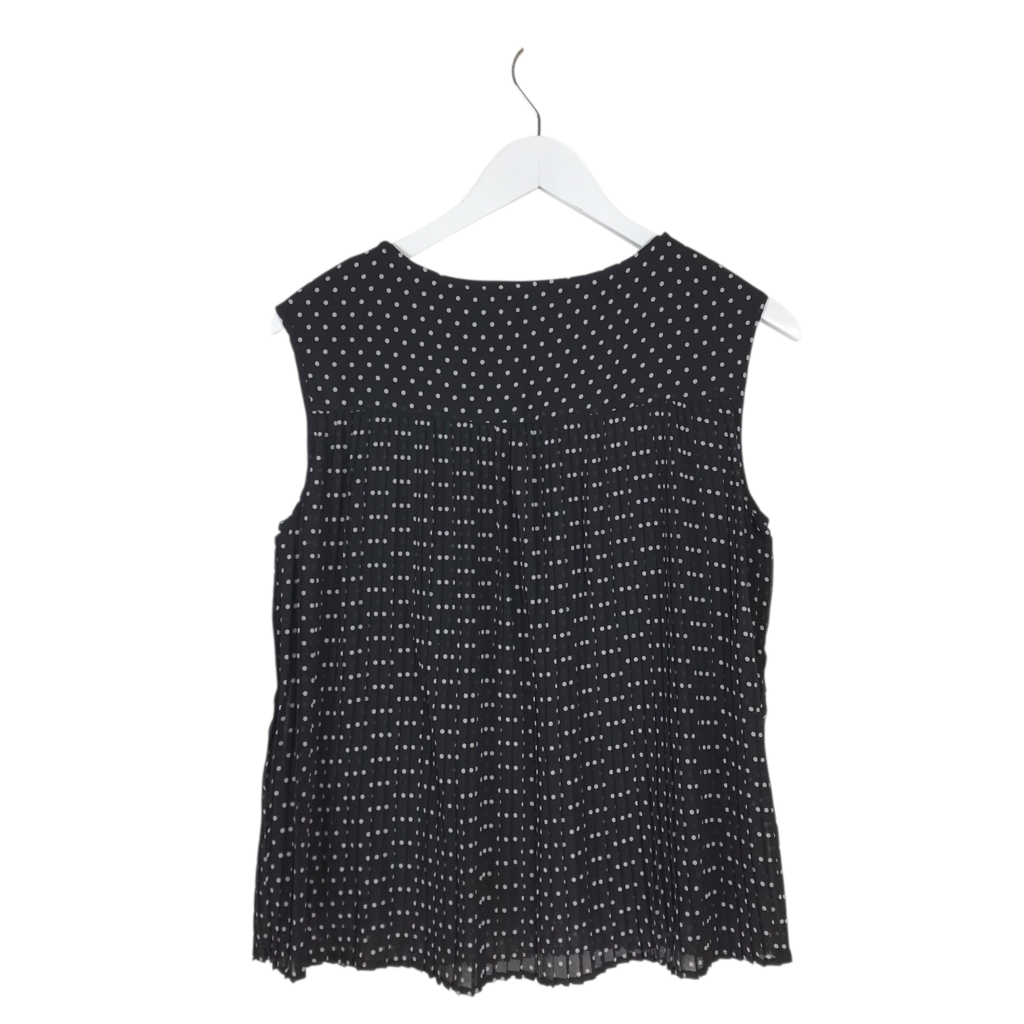 T TAHARI SLEEVELESS TOP BLACK WHITE SMALL P
